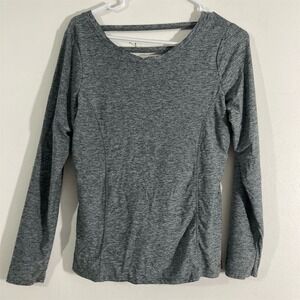 Unbeanded Women's Long Sleeve Top Gray Ruched Sides Size S Casual